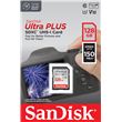 Carte mémoire SD SanDisk Ultra Plus 128GB SDXC 150MB/s Rouge et Gris