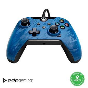 Manette filaire Pdp pour Xbox Séries X/S Bleu camouflage