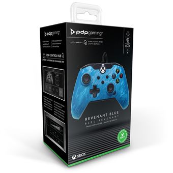 Manette filaire Pdp pour Xbox Séries X/S Bleu camouflage