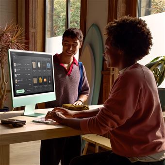 Apple iMac 24" écran retina 4,5K 512Go SSD 24 Go RAM Puce M4 CPU 10 cœurs GPU 10 cœurs Bleu