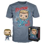 Figurine Funko Pop et Tee GS Marvel Thor Running Hammer M