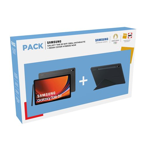 Pack Tablette tactile Samsung Galaxy Tab S9 11" Wifi 128 Go Anthracite + Smart Book Cover