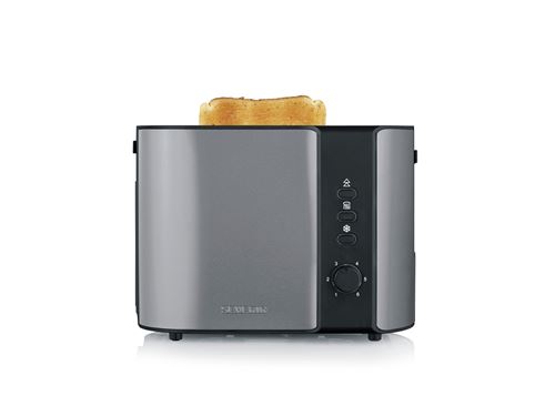 Joom Severin Grille-Pain Compact 2 Fentes - At 9573 - Toaster Compact - Réglage Brunissage - Fonction Décongélation - Inox/Noir Gris - Image 2