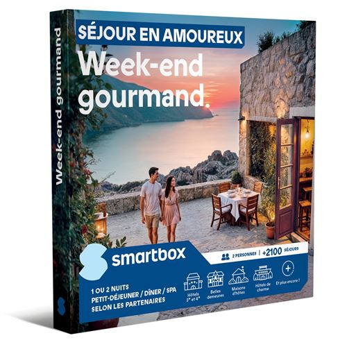 Coffret cadeau SmartBox Séjour en amoureux Week end gourmand