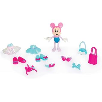 Figurine Minnie Fashionista Licorne Arc en ciel 15 cm avec 2 tenues complètes et accessoires