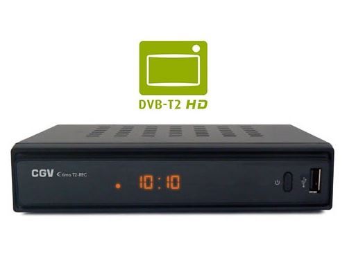 CGV Etimo T2-Rec Ontvanger Zwart met Tuner DVBT-2 HEVC