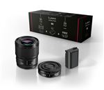 Kit Accessoires Lumix Optique fixe grand angle 26mm S-R26E + Optique fixe Portrait Lumix S 50mm f1.8m S-S50ME + Batterie DMW-BLK22EB pour Lumix S5 et S9 Noir