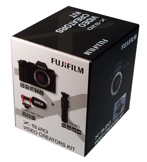 Kit pour Vlogueurs Appareil Photo Hybride Fujifilm X-S20 Xc15-45 Mm Noir + Poignée Trépied Tg-Bt1 + Micro Vidéo Rode Mic Go II