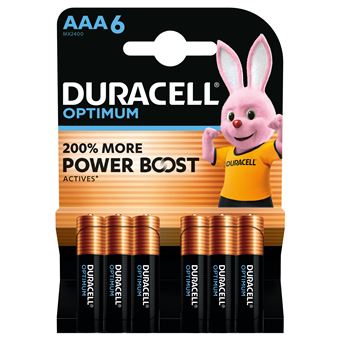 Pack de 6 piles Duracell Optimum AAA 1,5 V LR03 Noir - 1