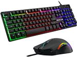 The G-LAB Combo KRYPTON - Pack Clavier et Souris Gamer filaire Rétro-éclairage RGB - Clavier Gaming AZERTY USB Anti-Ghosting + Souris Gaming 6 boutons 3200 DPI - Pack Gamer PC PS4/PS5 Xbox One Mac