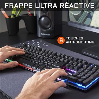 The G-LAB Combo KRYPTON - Pack Clavier et Souris Gamer filaire Rétro-éclairage RGB - Clavier Gaming AZERTY USB Anti-Ghosting + Souris Gaming 6 boutons 3200 DPI - Pack Gamer PC PS4/PS5 Xbox One Mac