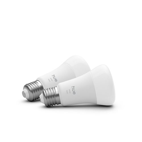 Ampoule Connectée Philips Hue E27 A60 – Pack de 2, 9.5 W, 1100 Lumens, Compatible Bluetooth