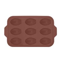 Moule Point Virgule 9 madeleines en silicone 37x23x2cm Marron