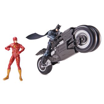 Pack 2 figurines avec Batcycle DC Comics Flash et Batman