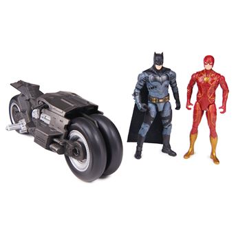 Pack 2 figurines avec Batcycle DC Comics Flash et Batman