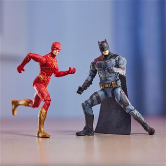 Pack 2 figurines avec Batcycle DC Comics Flash et Batman