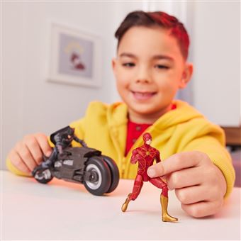 Pack 2 figurines avec Batcycle DC Comics Flash et Batman