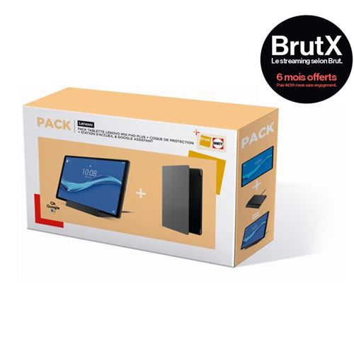 Pack Tablette tactile Lenovo Tab M10 FHD Plus 10.3 4 Go RAM 128 Go SSD Wifi Gris + Coque de protecti