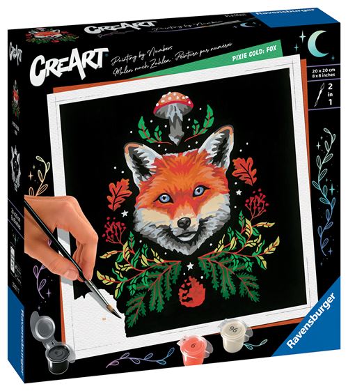Peinture Par Numéros pour Adultes Ravensburger Creart Renard Pixie Cold Collection