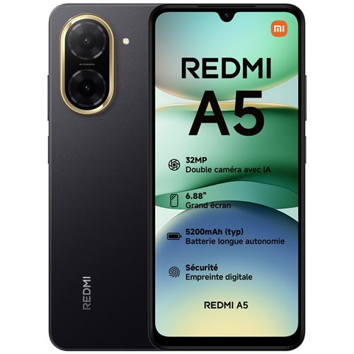 Smartphone Xiaomi Redmi A5 6,88 Double nano SIM 128 Go Midnight Black