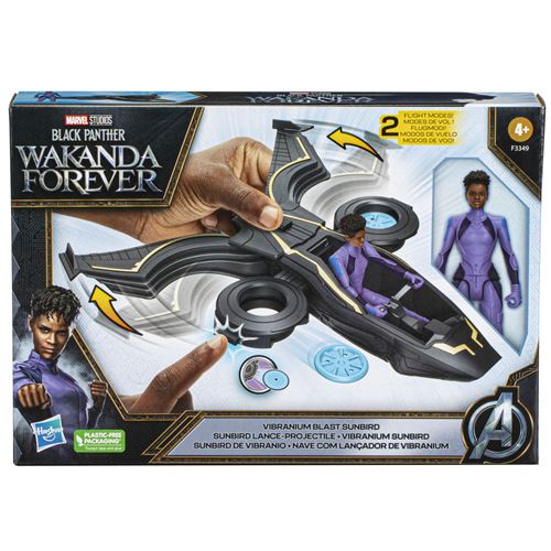 Figurine de collection Marvel Black Panther 15 cm avec Véhicule