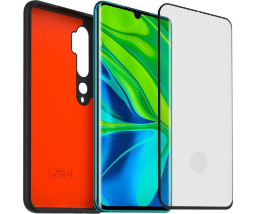 Pack coque + protection écran en verre trempé pour Xiaomi Mi Note 10 Noir