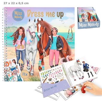 Dessin et coloriage enfant Miss Melody Carnet Stickers Dress Me