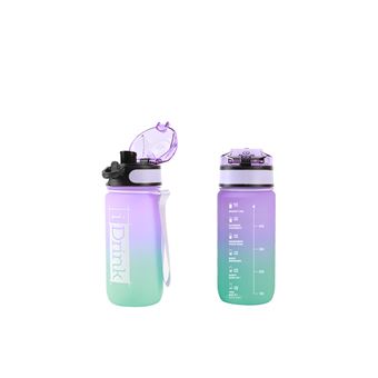 Gourde Itotal Bouteille de motivation Tritan 500 ml Violet et Turquoise