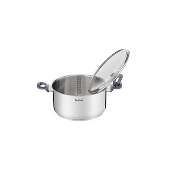 Faitout Tefal Dailycook 24 Cm - Inox 18/10 Garanti 10 Ans, Compatible Induction, Couvercle Verre, Anses Ergonomiques