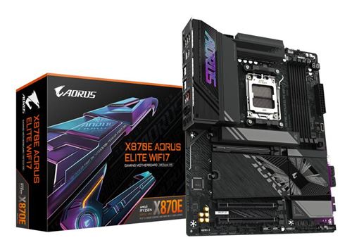 Carte mère Gigabyte X870E AORUS ELITE WIFI7 ATX Socket AM5 Chipset AMD X870E