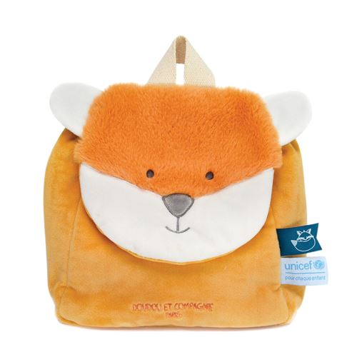 Sac à dos enfant Peluche Renard Doudou et Compagnie Unicef