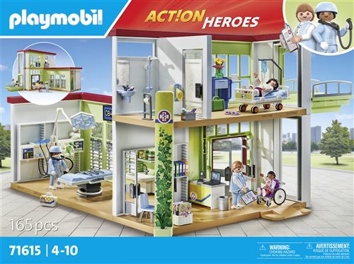 Playmobil Action Heroes 71615 Hôpital aménagé avec toit végétal