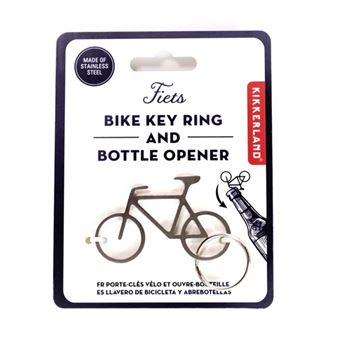 Porte-clés Kikkerland KR99 Décapsuleur en forme de vélo Argent