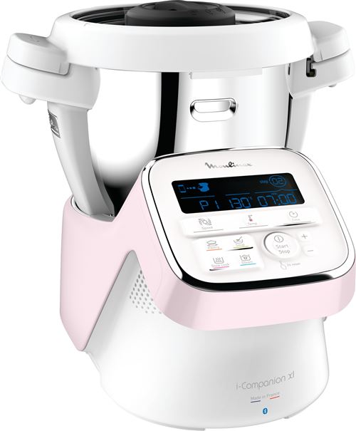 Robot cuiseur multifonction connecté Moulinex HF90E700 i Companion XL Edition Pâtisserie 1550 W Blanc et Rose