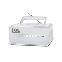Radio CD portable Dcybel Boom Box Bluetooth Blanc