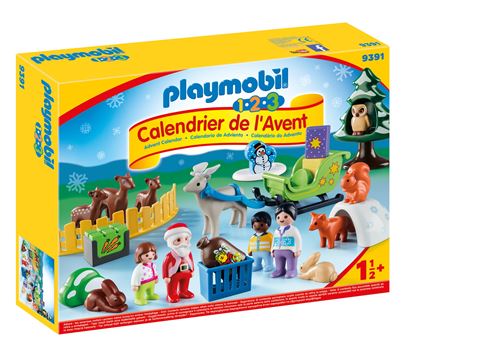 Calendrier de l'avent Playmobil 1.2.3 La magie de Noël 9391 Père Noël animaux forêt