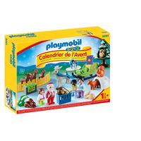 Calendrier de l'avent Playmobil 1.2.3 La magie de Noël 9391 Père Noël animaux forêt