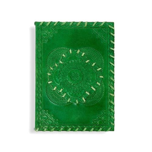 Carnet de voyage en cuir Artisanal Vert
