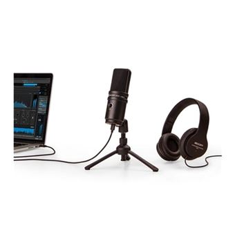 Pack Zoom ZUM-2PMP Microphone USB pour Podcast et streaming + Casque + Trépied + câble Noir