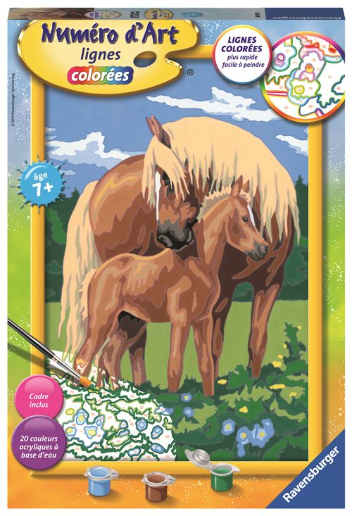 Kit Créatif Ravensburger Grand Format Numéro D'Art Fiers Chevaux