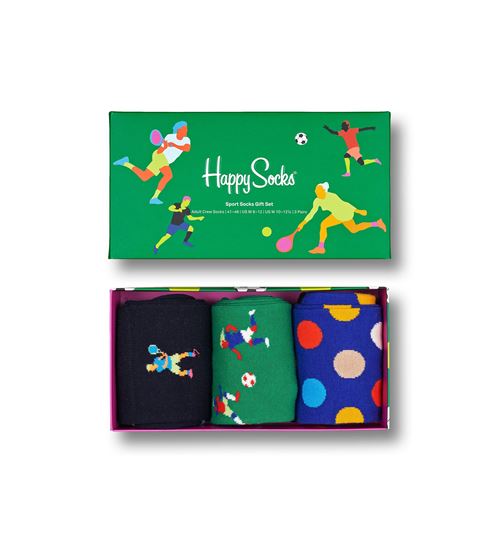 Set de 3 Paires de Chaussettes hautes et mi-bas Happy Socks Sports Taille 41-46