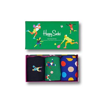 Set de 3 Paires de Chaussettes hautes et mi-bas Happy Socks Sports Taille 41-46