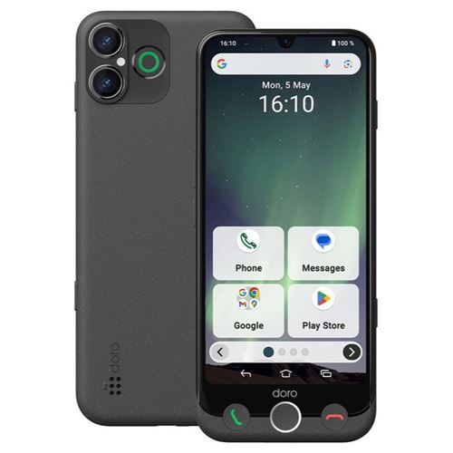 DORO Aurora A30 - 4G smartphone - double SIM - RAM 6 Go / Mémoire interne 128 Go - microSD slot - Écran LCD - 6.1 - 1560 x 720 pixels (60 Hz) - rear camera 50 MP - front camera 5 MP