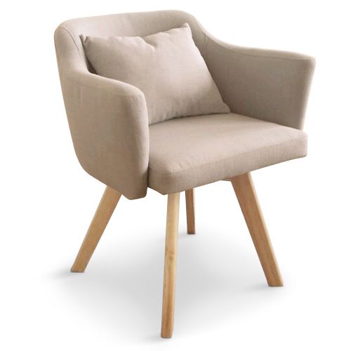 Paris Prix - Fauteuil Scandinave En Tissu delante 67cm Beige