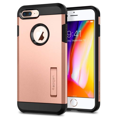 Spigen Tough Armor 2 - Achterzijde behuizing voor mobiele telefoon - polycarbonaat, thermoplastic polyurethaan (TPU) - blush gold - voor Apple iPhone 7 Plus, 8 Plus