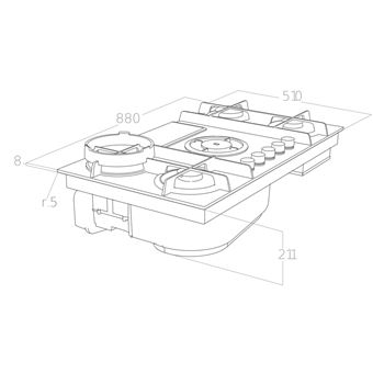 Plaque de cuisson avec hotte intégrée Elica NT FLAME EVO BL/F BO/88 (PRF0199840) Recyclage