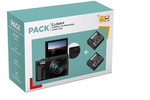 Compact Panasonic Lumix TZ90 Noir + 2eme Batterie offerte