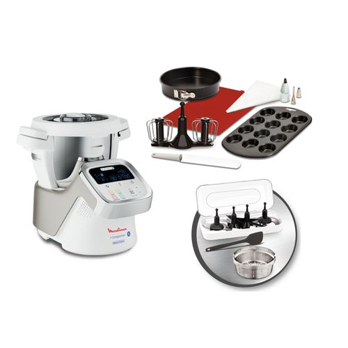 Robot Cuiseur Moulinex Icompanion Xl Avec Accessoires Patisserie Yy5264Fg 1550 W Gris