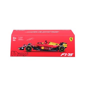 Voiture Bburago Ferrari F1 et figurine avec casque Charles Leclerc