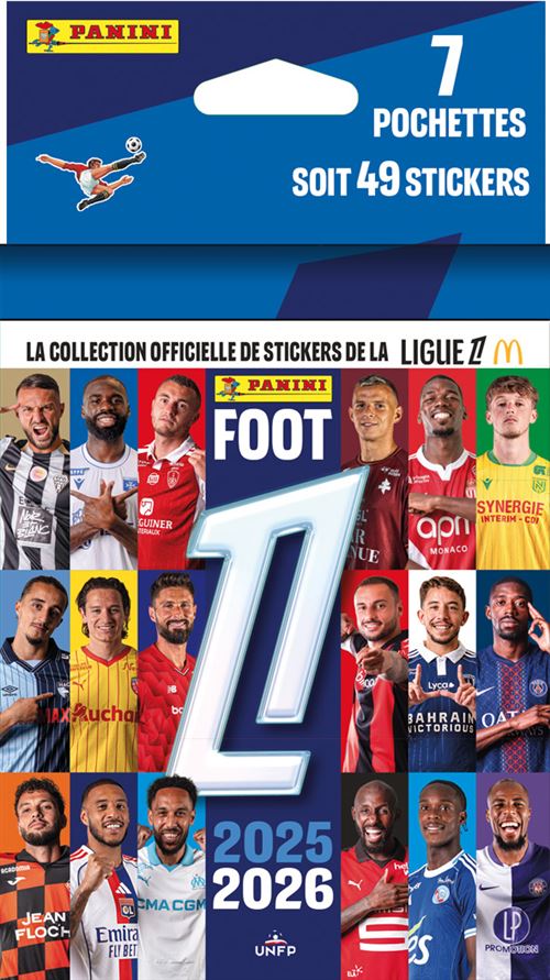 Carte à collectionner Panini Foot 2025-2026 Ligue 1 McDonald's Blister 7 pochettes de 7 stickers - Panini
